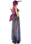 Unicorn (woman), top and skirt costume, rhinestones, iridescent fabric